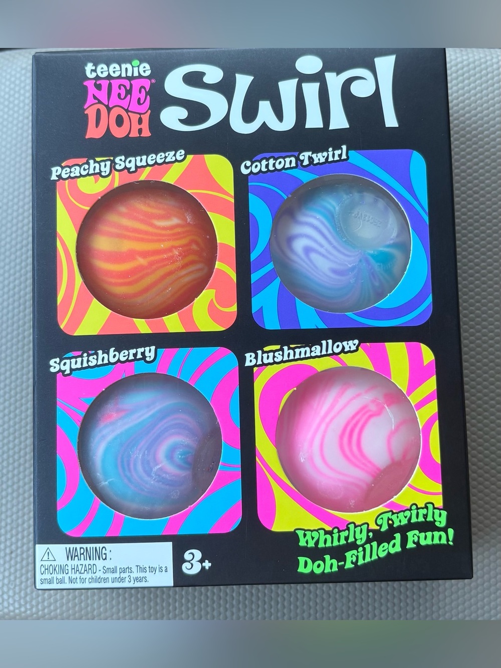 NeeDoh Teenie Swirl 4-Pack Peachy Squeeze Cotton Twirl Squishberry Blushmallow 💫